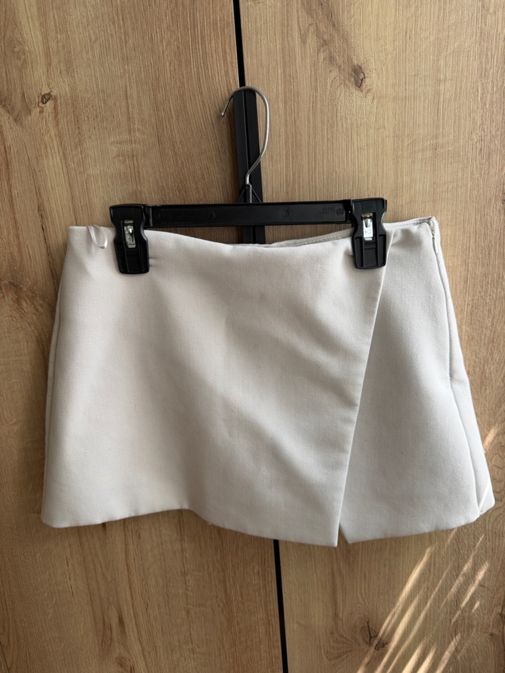 ZARA Cream Tailored Skirt with Front Tab Detail